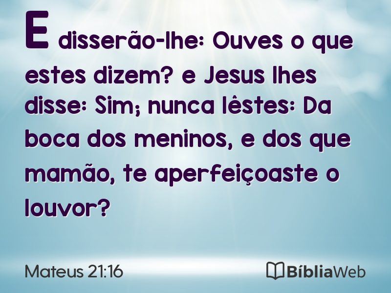 Mateus 21:16 em imagem para compartilhar