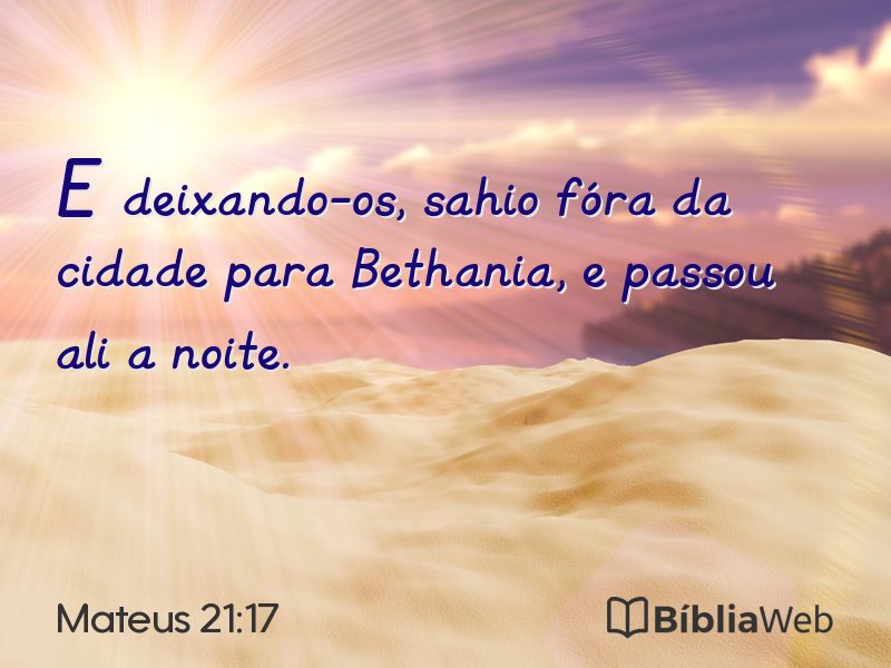 Mateus 21:17 em imagem para compartilhar
