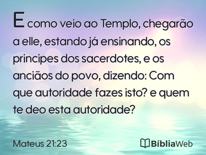 Mateus 21:23 em imagem para compartilhar