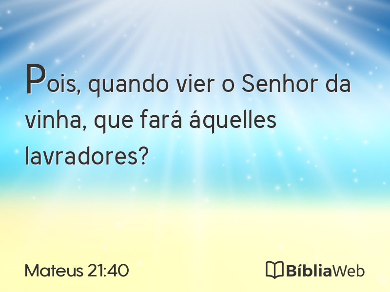 Mateus 21:40 em imagem para compartilhar
