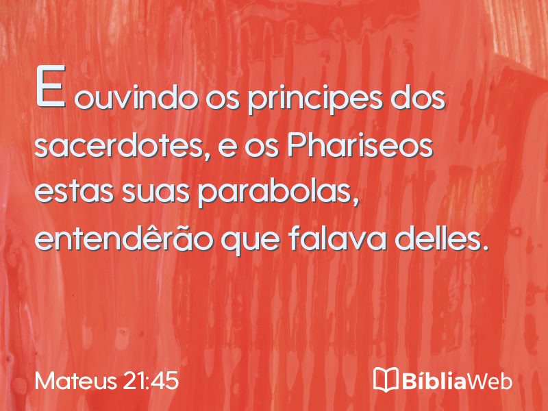 Mateus 21:45 em imagem para compartilhar