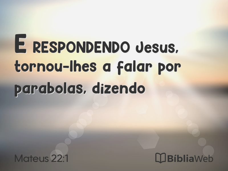 Mateus 22:1 em imagem para compartilhar
