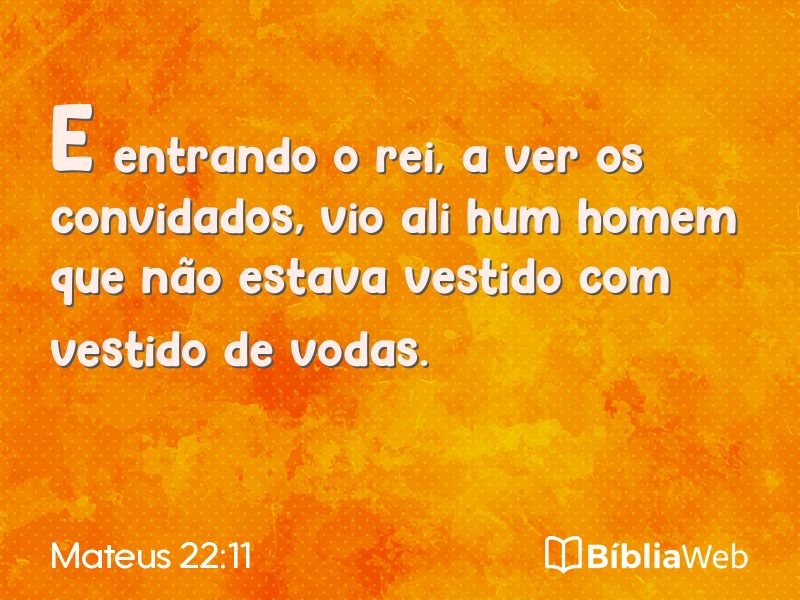 Mateus 22:11 em imagem para compartilhar
