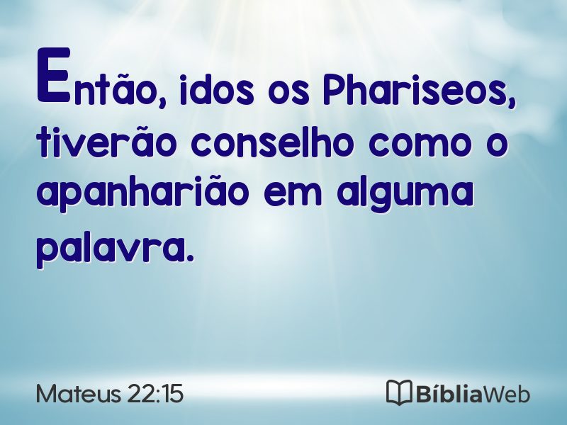 Mateus 22:15 em imagem para compartilhar