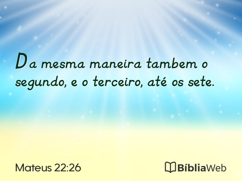 Mateus 22:26 em imagem para compartilhar