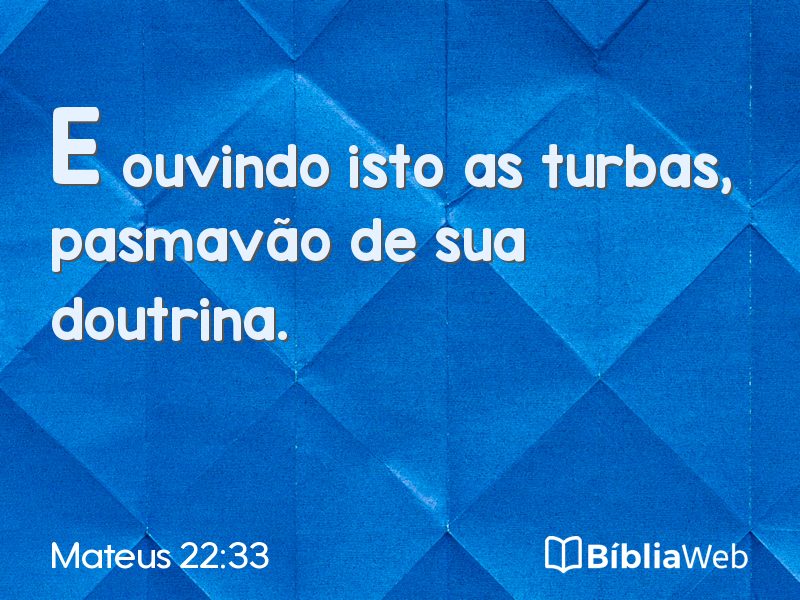 Mateus 22:33 em imagem para compartilhar