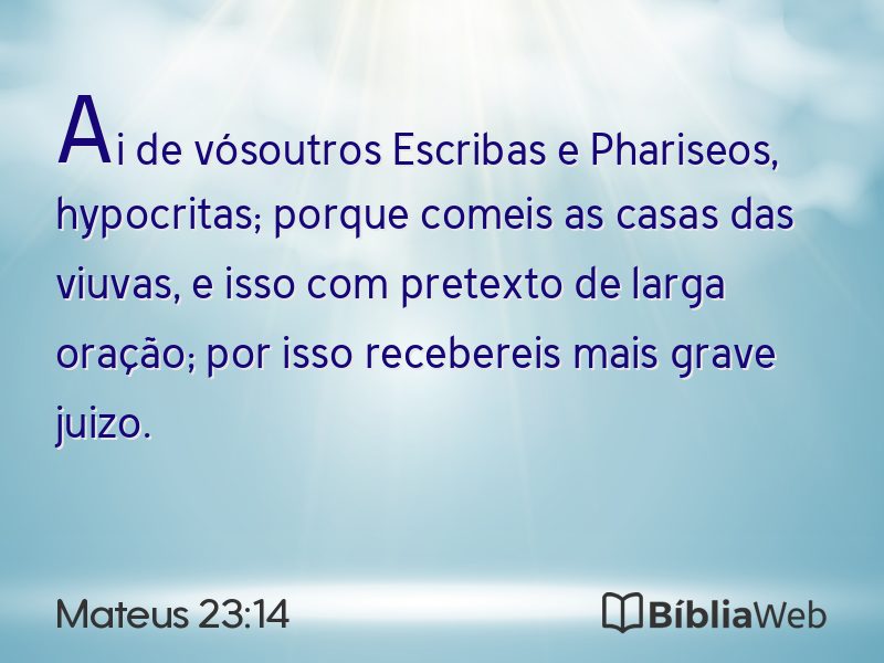Mateus 23:14 em imagem para compartilhar