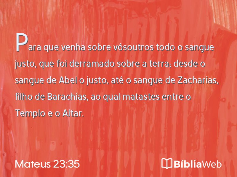 Mateus 23:35 em imagem para compartilhar