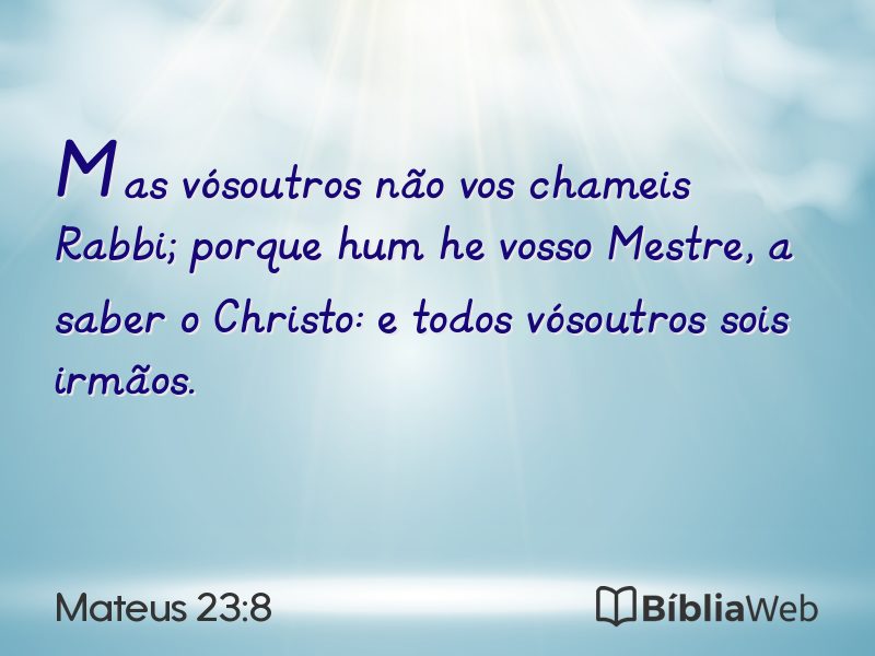 Mateus 23:8 em imagem para compartilhar
