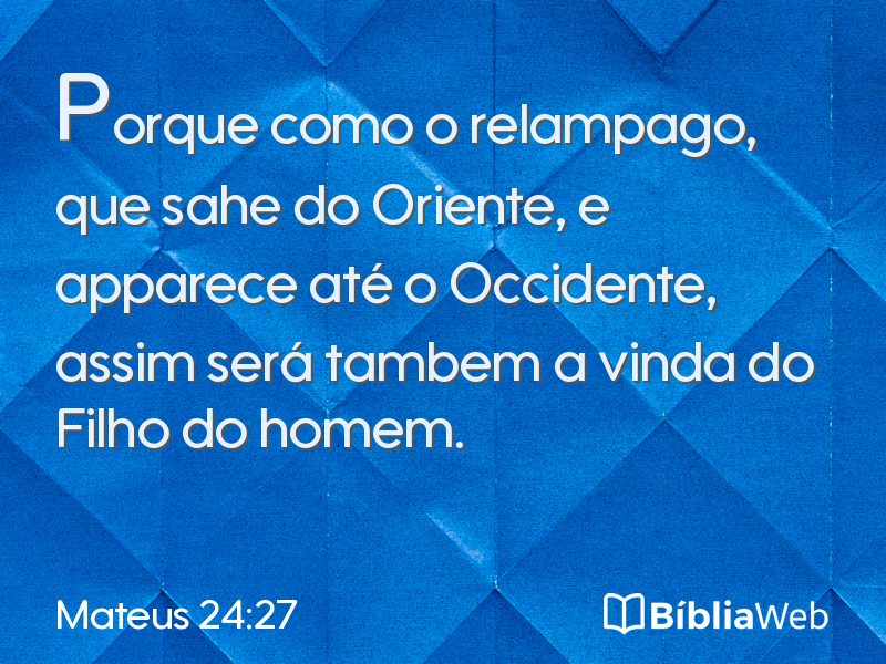 Mateus 24:27 em imagem para compartilhar