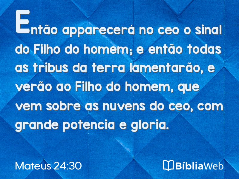 Mateus 24:30 em imagem para compartilhar