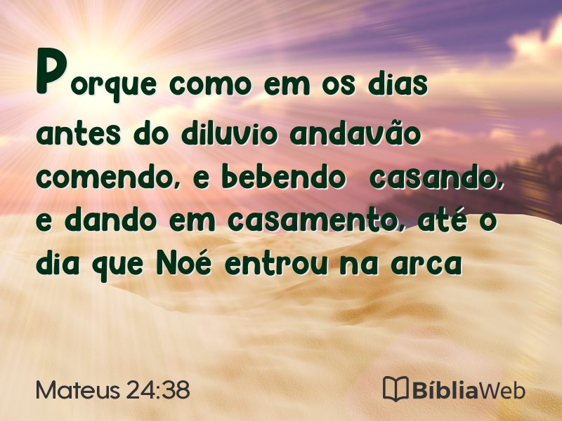 Mateus 24:38 em imagem para compartilhar