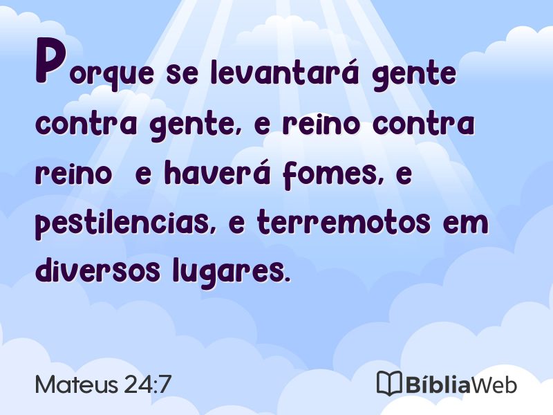Mateus 24:7 em imagem para compartilhar