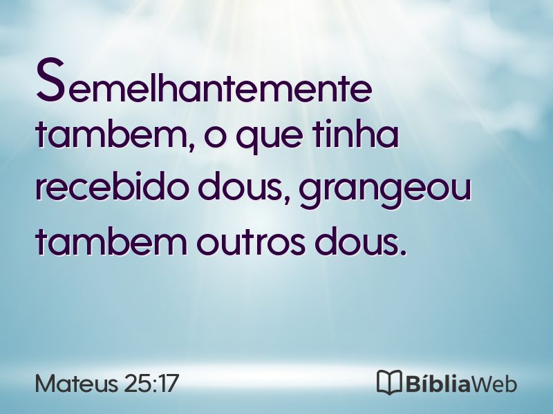 Mateus 25:17 em imagem para compartilhar