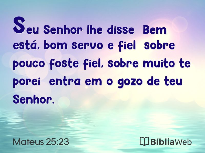 Mateus 25:23 em imagem para compartilhar