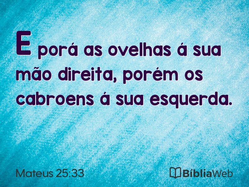 Mateus 25:33 em imagem para compartilhar