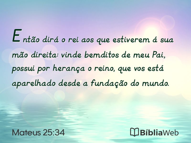 Mateus 25:34 em imagem para compartilhar