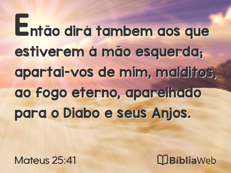 Mateus 25:41 em imagem para compartilhar