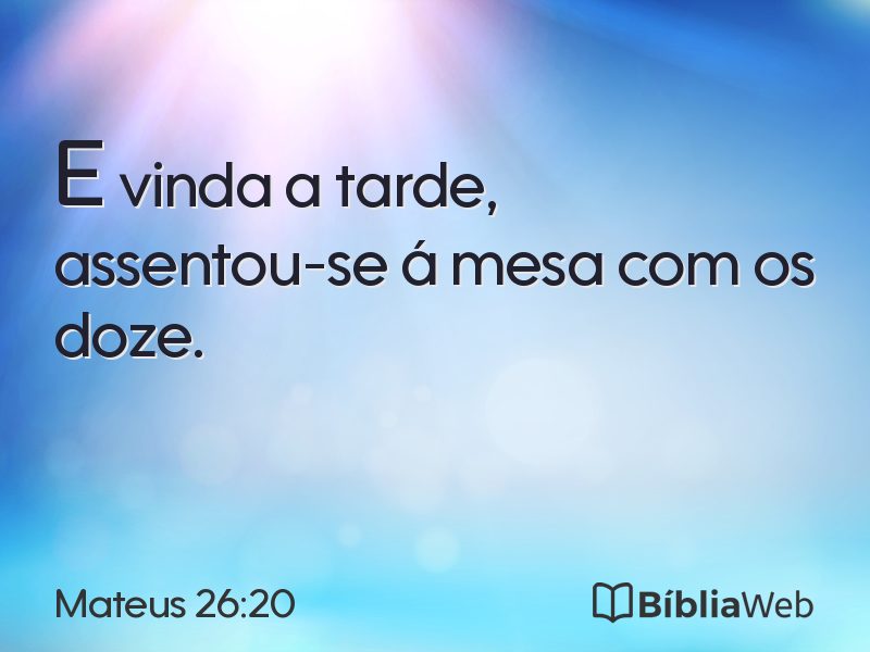 Mateus 26:20 em imagem para compartilhar