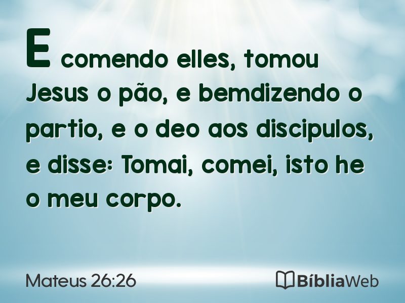 Mateus 26:26 em imagem para compartilhar