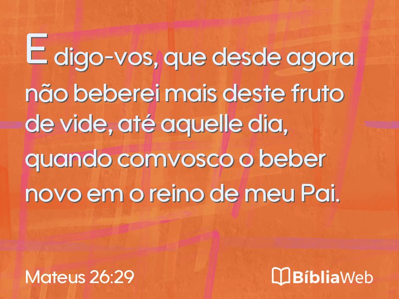 Mateus 26:29 em imagem para compartilhar
