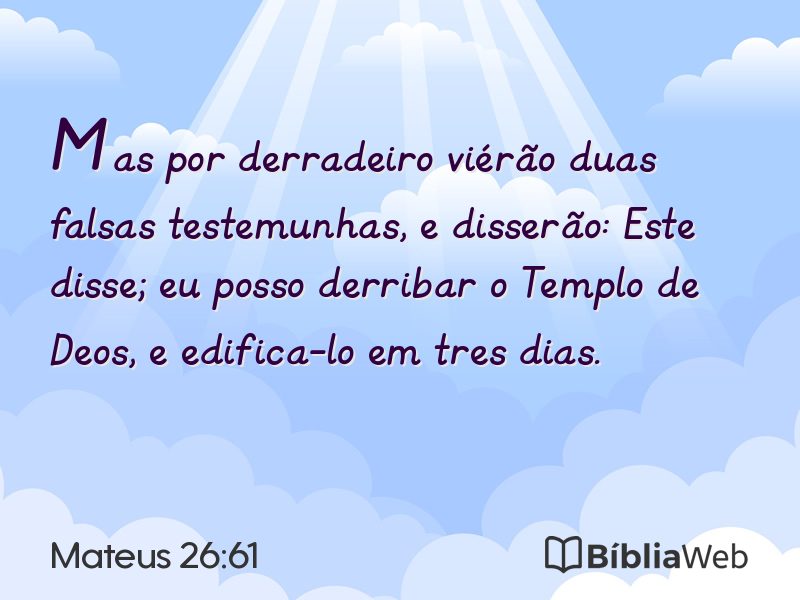Mateus 26:61 em imagem para compartilhar