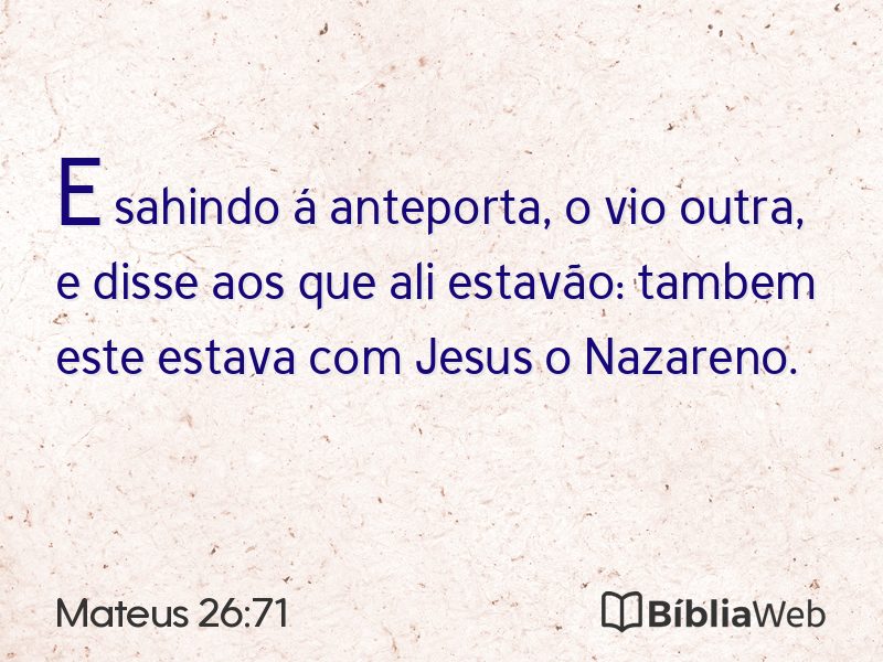 Mateus 26:71 em imagem para compartilhar