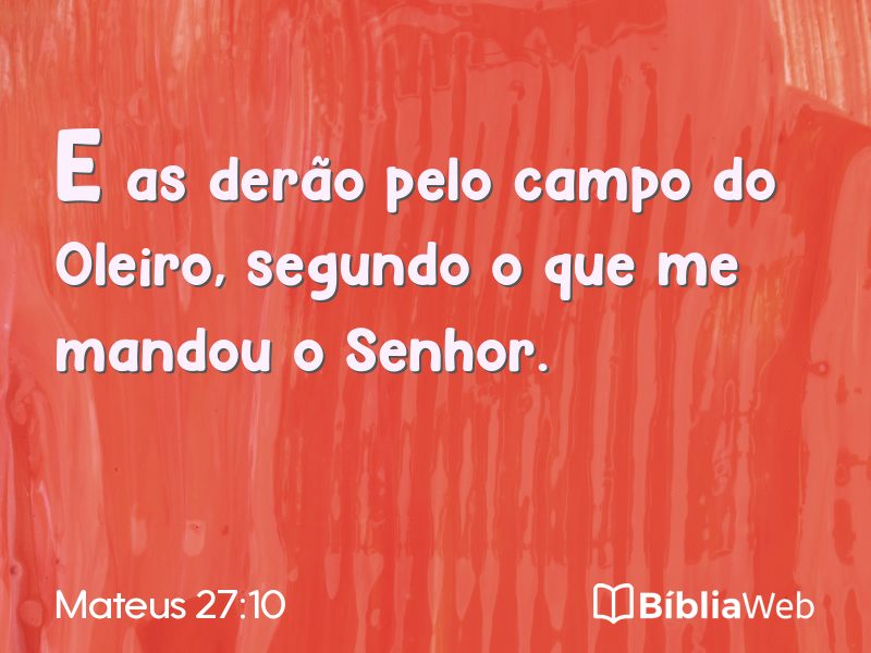 Mateus 27:10 em imagem para compartilhar