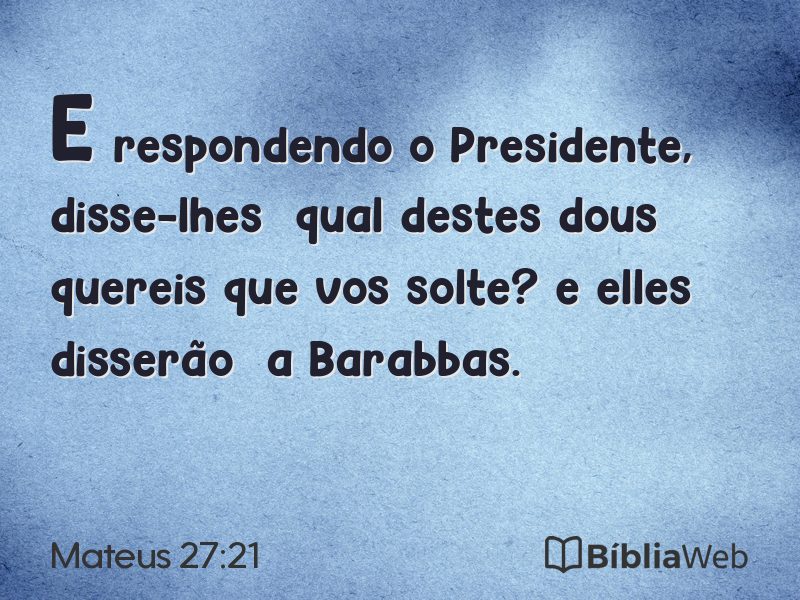 Mateus 27:21 em imagem para compartilhar