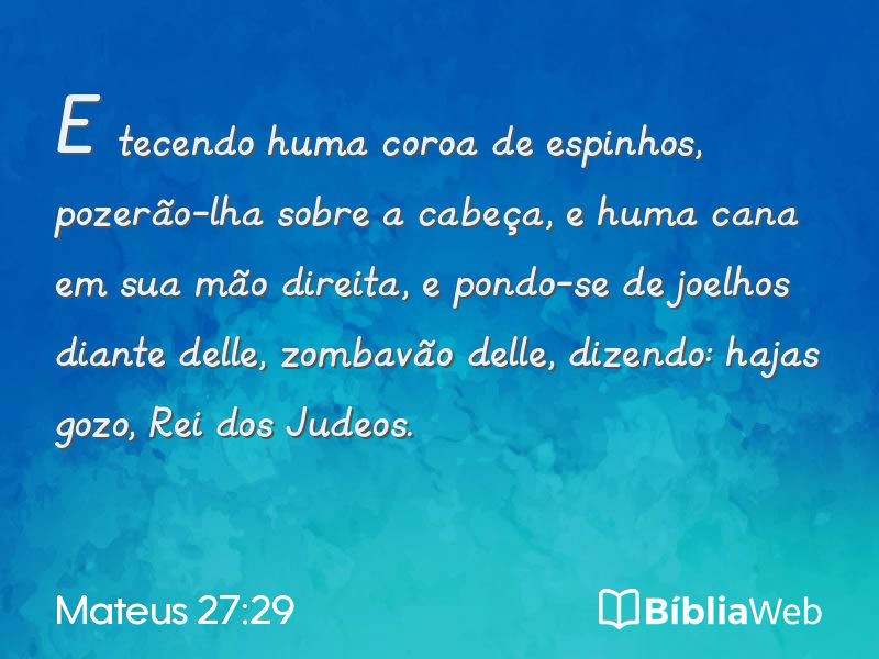 Mateus 27:29 em imagem para compartilhar