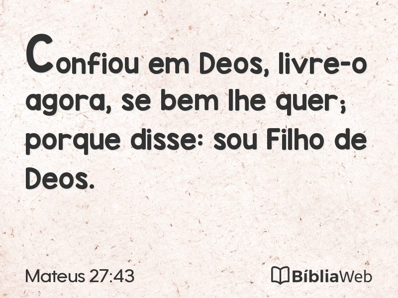 Mateus 27:43 em imagem para compartilhar