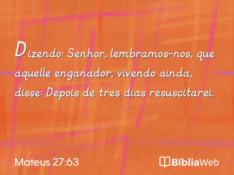 Mateus 27:63 em imagem para compartilhar