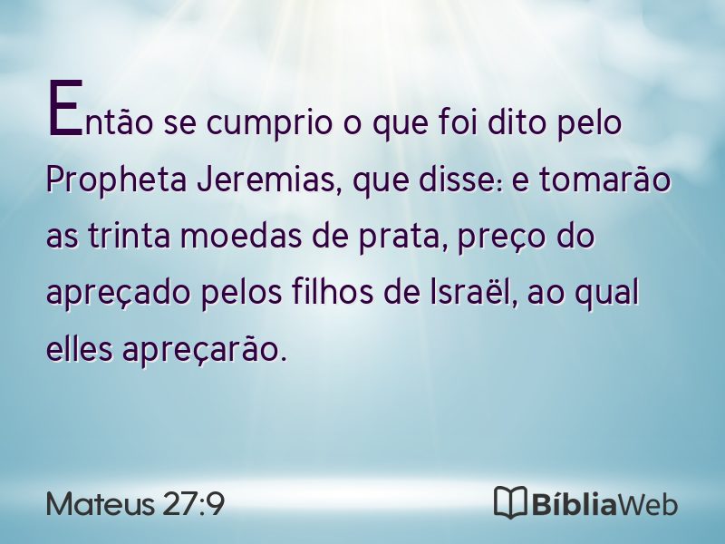 Mateus 27:9 em imagem para compartilhar