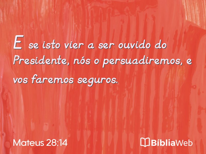 Mateus 28:14 em imagem para compartilhar