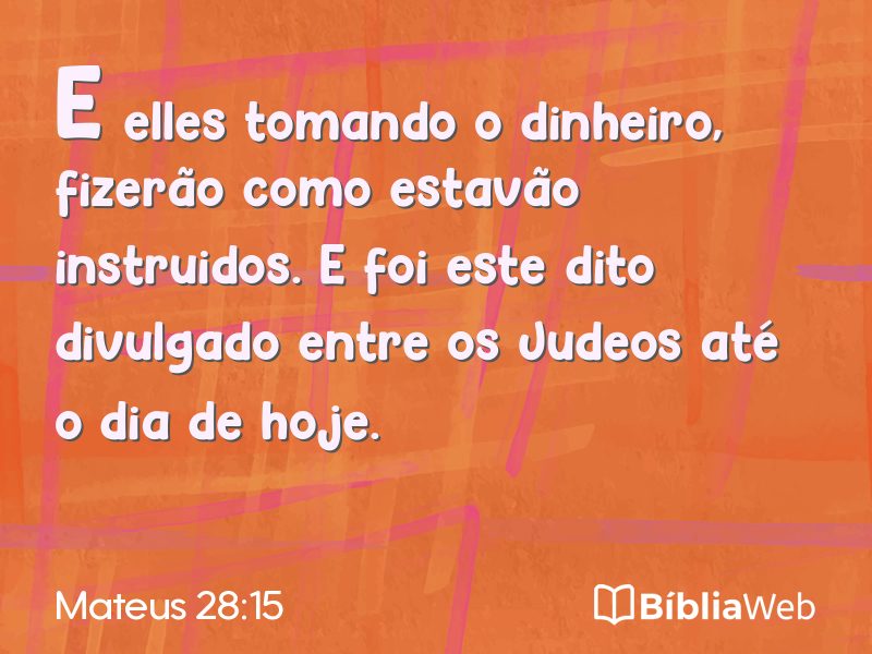Mateus 28:15 em imagem para compartilhar