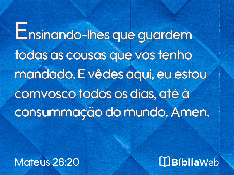 Mateus 28:20 em imagem para compartilhar