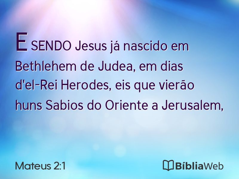 Mateus 2:1 em imagem para compartilhar