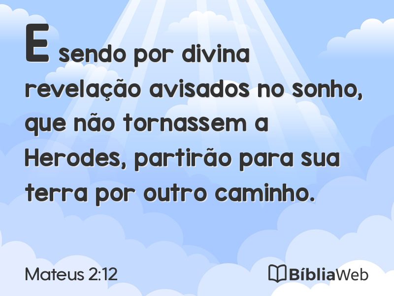 Mateus 2:12 em imagem para compartilhar