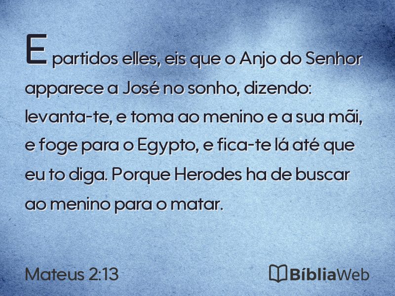 Mateus 2:13 em imagem para compartilhar