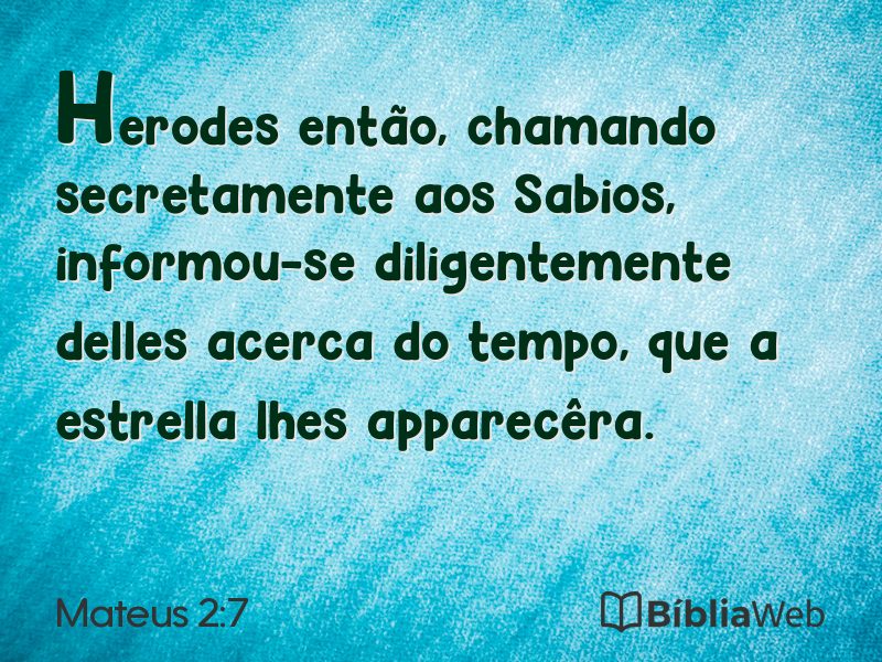 Mateus 2:7 em imagem para compartilhar