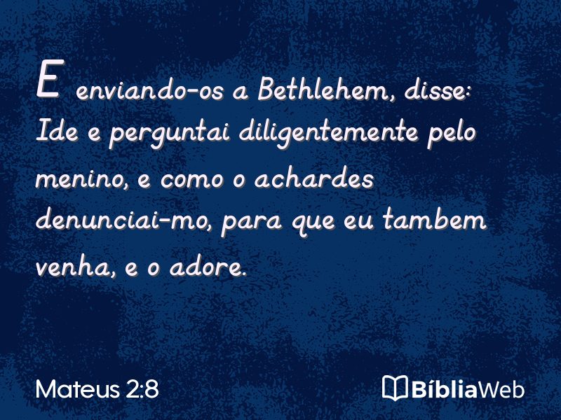 Mateus 2:8 em imagem para compartilhar