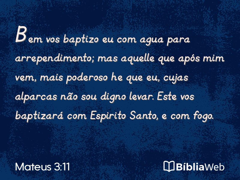 Mateus 3:11 em imagem para compartilhar