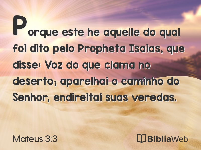 Mateus 3:3 em imagem para compartilhar