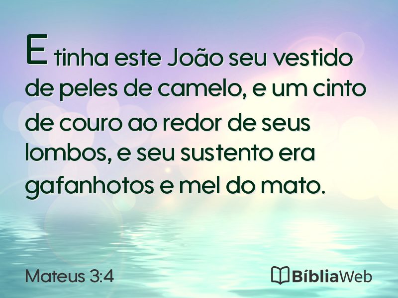 Mateus 3:4 em imagem para compartilhar