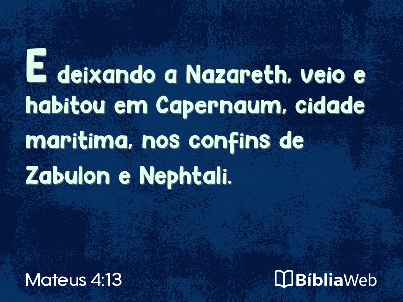 Mateus 4:13 em imagem para compartilhar