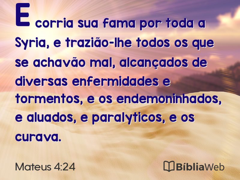 Mateus 4:24 em imagem para compartilhar