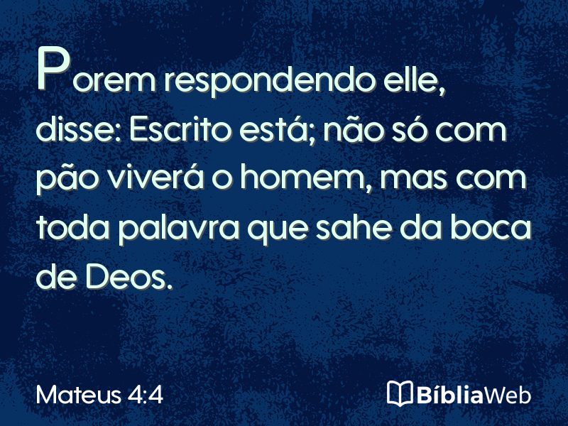 Mateus 4:4 em imagem para compartilhar