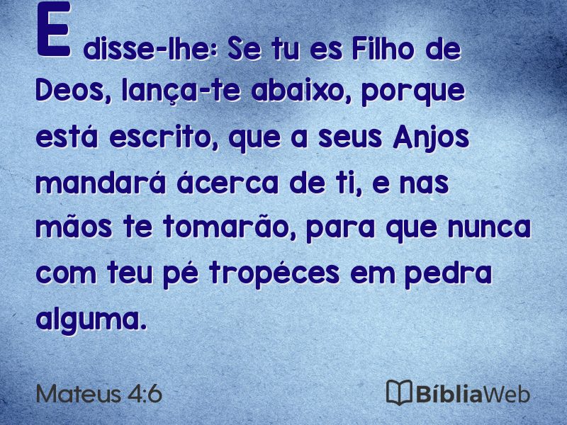Mateus 4:6 em imagem para compartilhar
