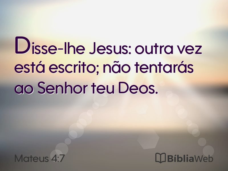 Mateus 4:7 em imagem para compartilhar