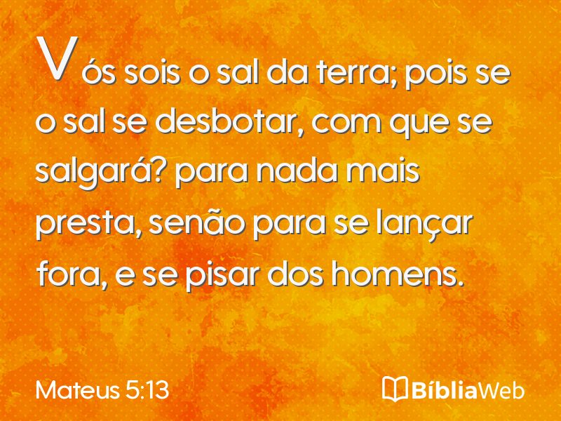Mateus 5:13 em imagem para compartilhar